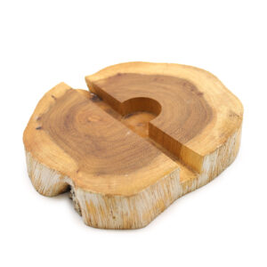 Lrg Gamal Wood Phone Holder - Whitewash  (NMH-02)