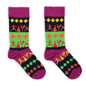 Hop Hare Bamboo Socks (41-46) - Yoga Poses  (BamS-03M)