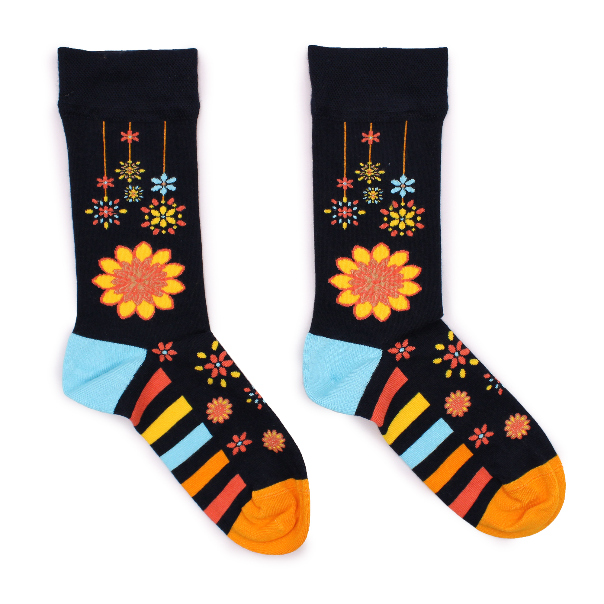 Hop Hare Bamboo Socks (41-46) - Mandala Flowers  (BamS-05M)
