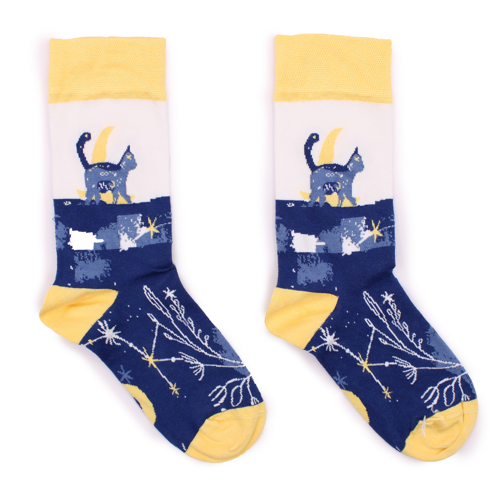Hop Hare Bamboo Socks (41-46) - Midnight Cat  (BamS-17M)