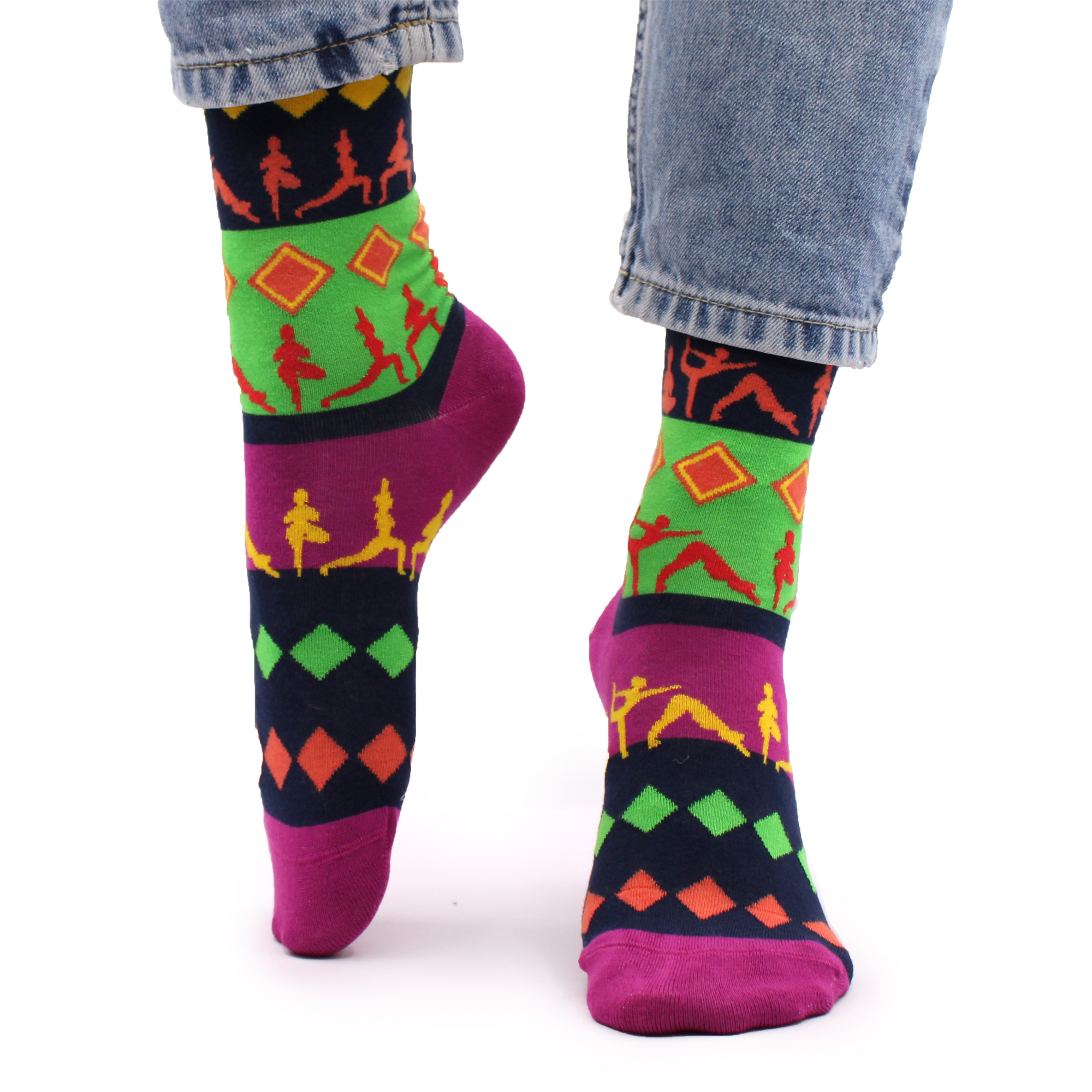 Hop Hare Bamboo Socks (36-40) - Yoga Poses  (BamS-03F)