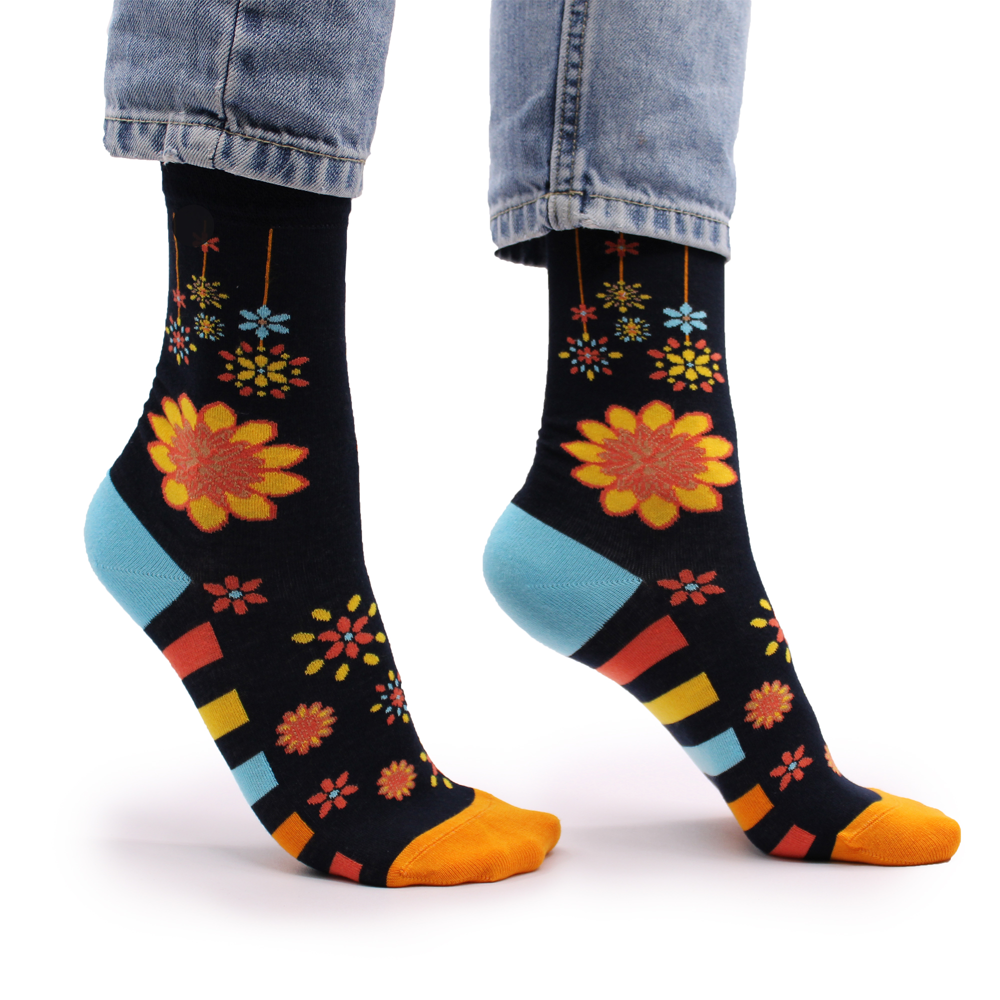 Hop Hare Bamboo Socks (36-40) - Mandala Flowers  (BamS-05F)