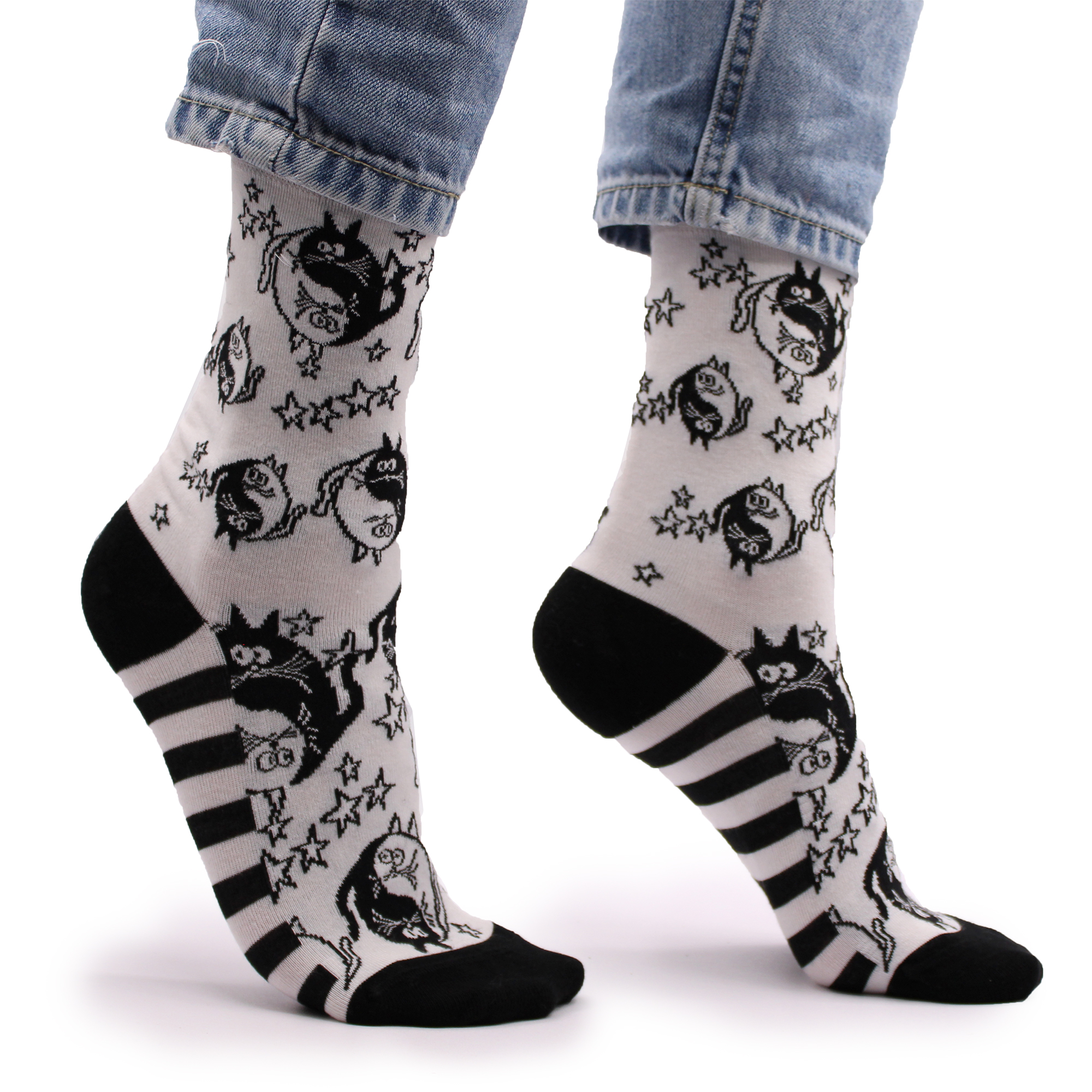 Hop Hare Bamboo Socks (36-40) - Ying Yang  (BamS-12F)