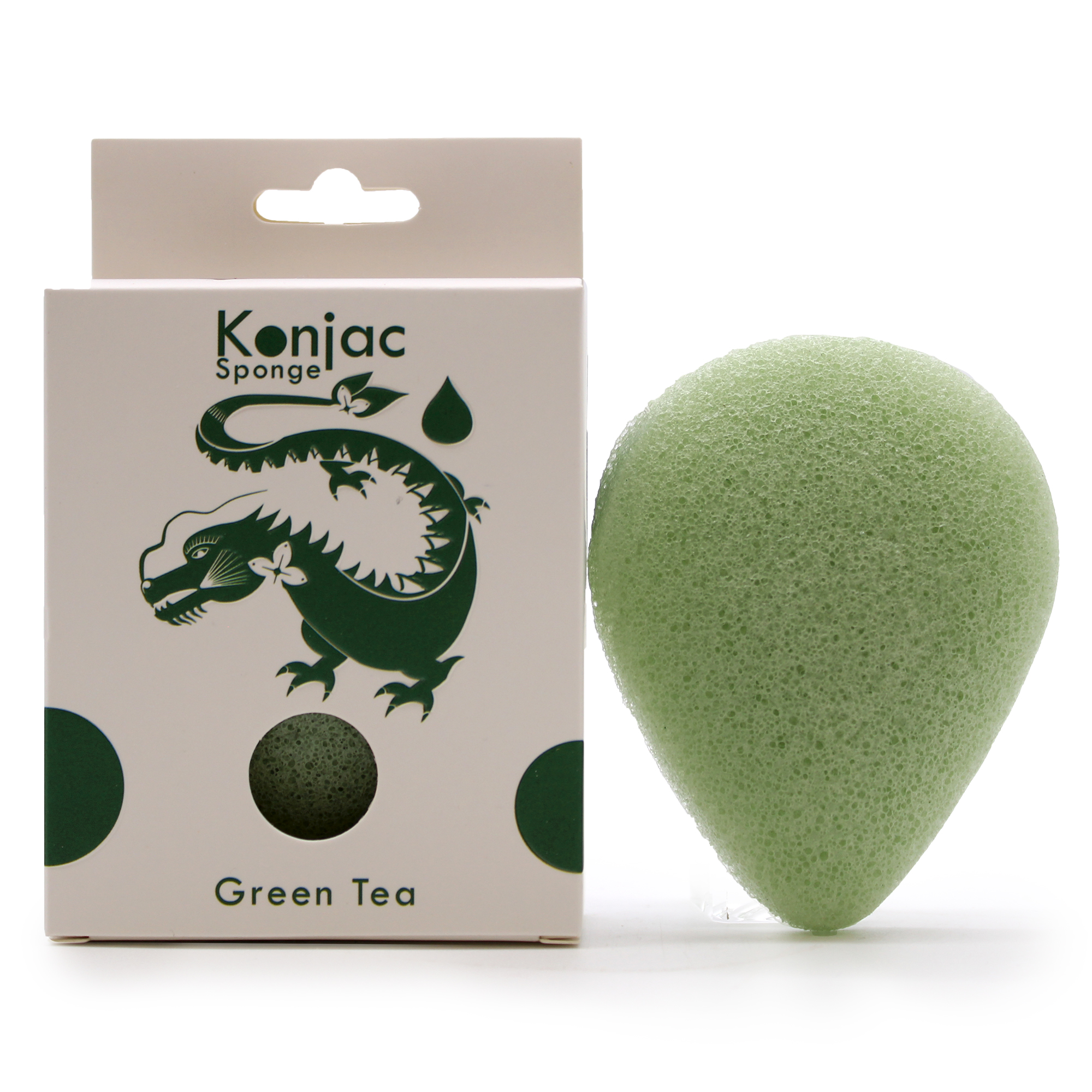 Teardrop Konjac Sponge - Green Tea - Protective  (TKong-02)