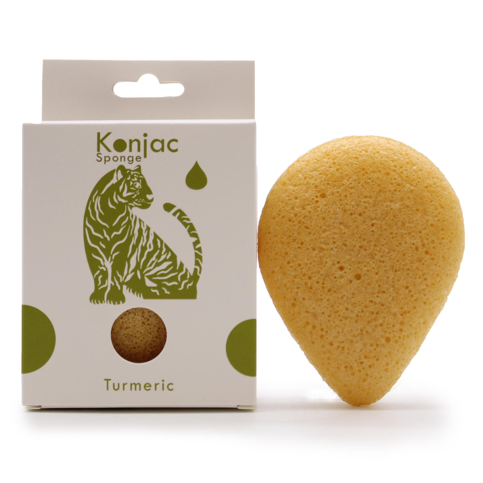 Teardrop Konjac Sponge - Turmeric - Anti-wrinkle  (TKong-04)