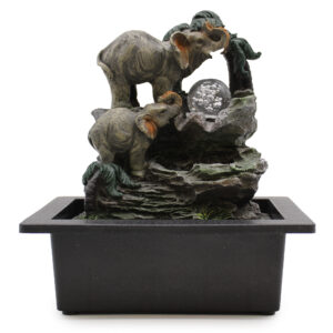 Tabletop Water Feature - 30cm - Elephant Family  (WaterF-07)
