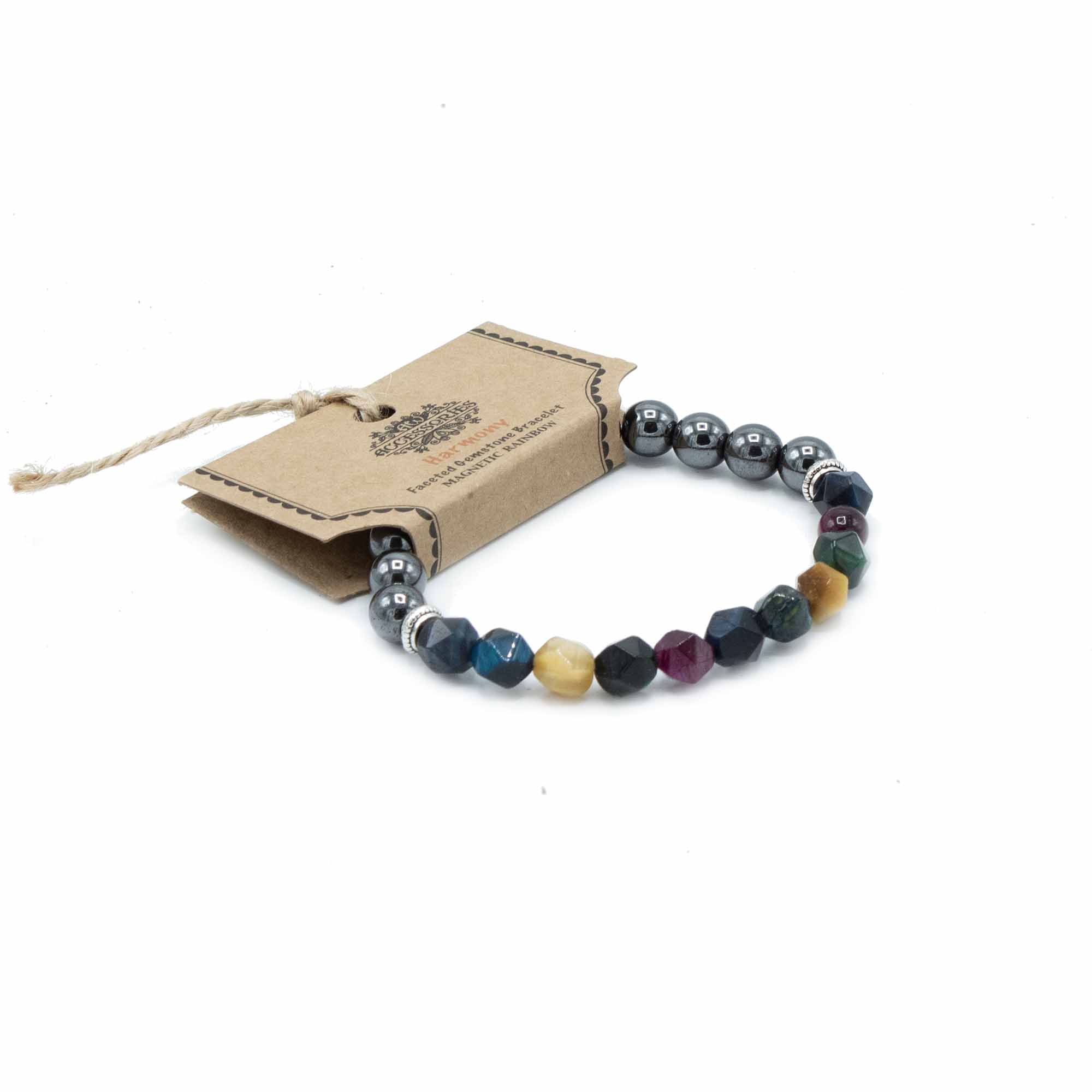Faceted Gemstone Bracelet - Magnetic Rainbow (FGemB-01)