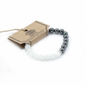 Faceted Gemstone Bracelet - Magnetic Rock Quartz  (FGemB-06)