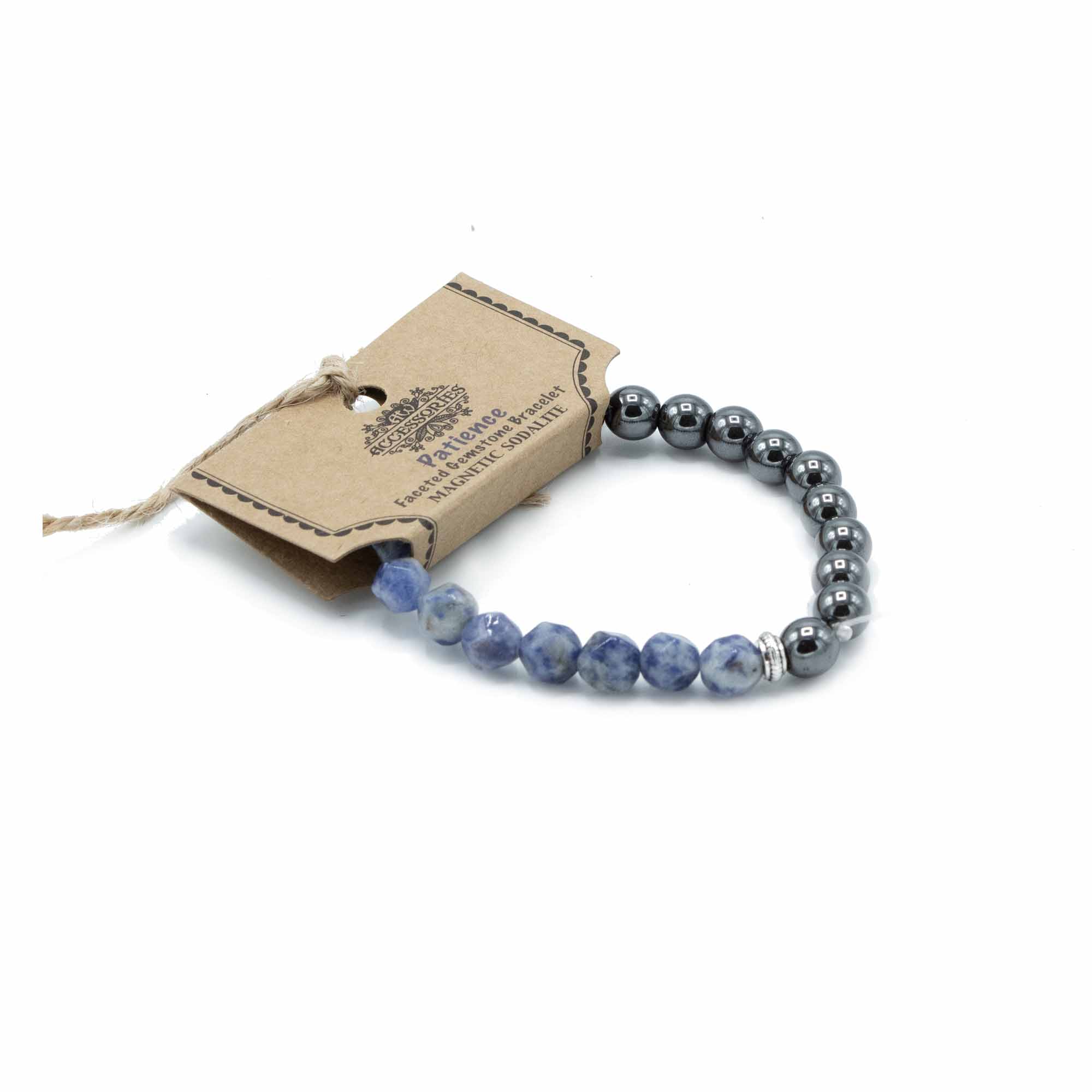 Faceted Gemstone Bracelet - Magnetic Sodalite (FGemB-11)