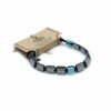 Magnetic Hematite Shamballa Bracelet - Turquoise Cuboids  (MHSB-09)