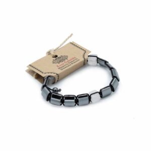 Magnetic Hematite Shamballa Bracelet -  Rose Cuboids  (MHSB-12)