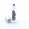 Gemstone Essential Oil Roller Bottle - Amethyst  - Silver Cap + Gemstone Roller Tip for 5ml Bottle - Amethyst  (CGRB-12)