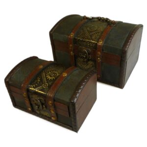 Sets of 2 Colonial Boxes - Metal Embossed (ColB-17)