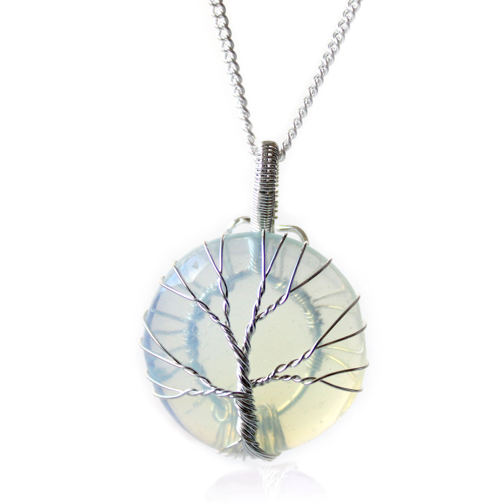 Tree of Life Gemstone Necklace - Opalite (IGJ-05)