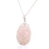 Swirl Wrapped Gemstone Necklace - Rose Quartz  (IGJ-06)