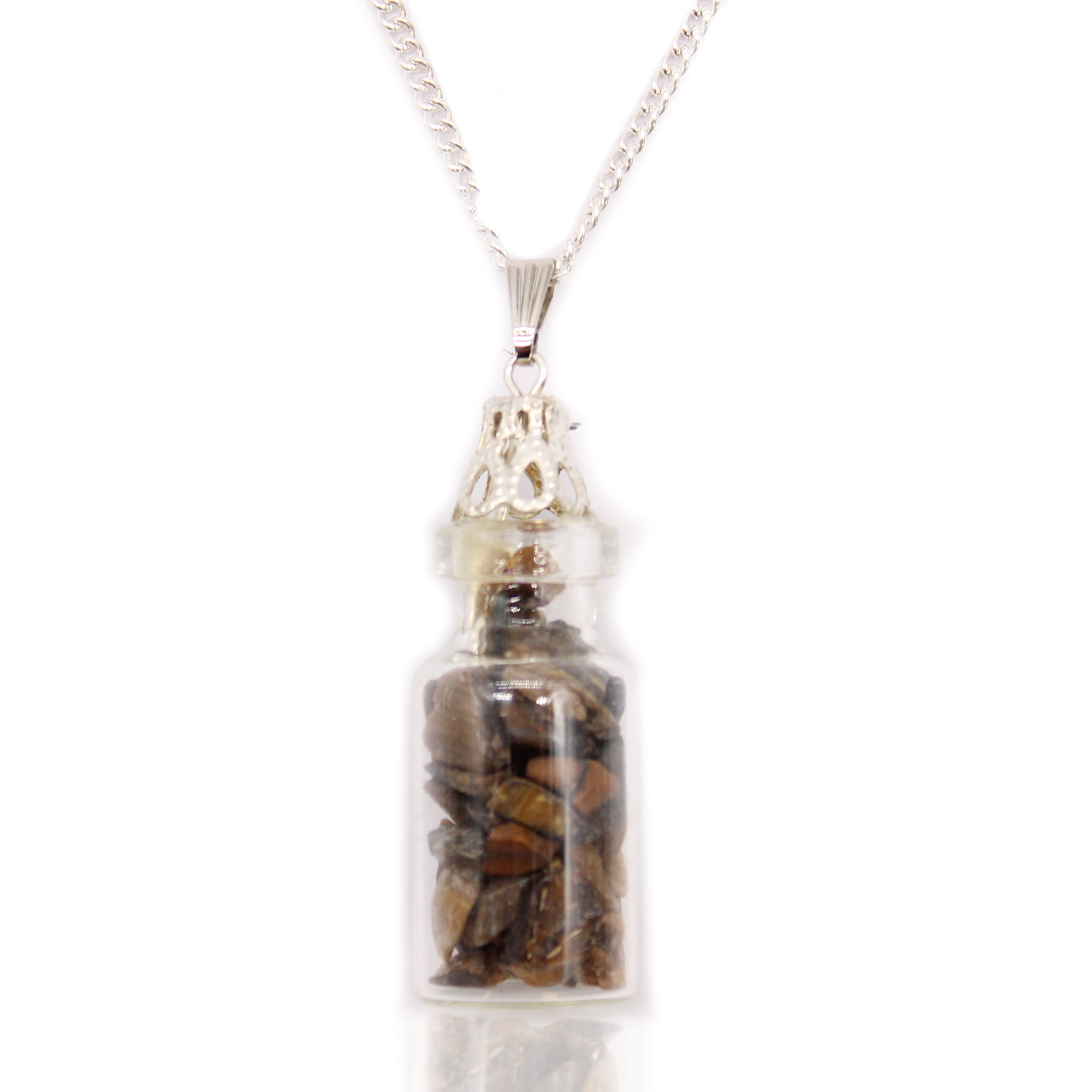 Bottled Gemstones Necklace - Tiger Eye (IGJ-17)