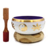 Lrg Yin & Yang Singing Bowl Set- White/Purple 14cm  (TIB-96)