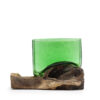 Recycled Beer Bottles - Square Bowl on Wood  (RBB-04)