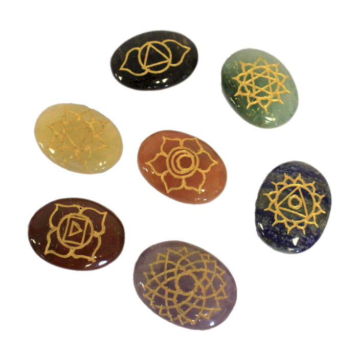 Lrg Stones Chakra Set ( oval shape )  (EPS-02)