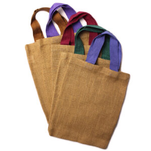 Jute Tote Bag - Blue Colour Handle (JSB-01e)