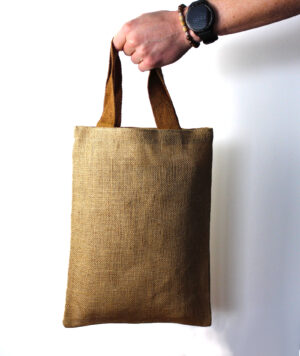 Jute Tote Bag - Brown Colour Handle  (JSB-01a)