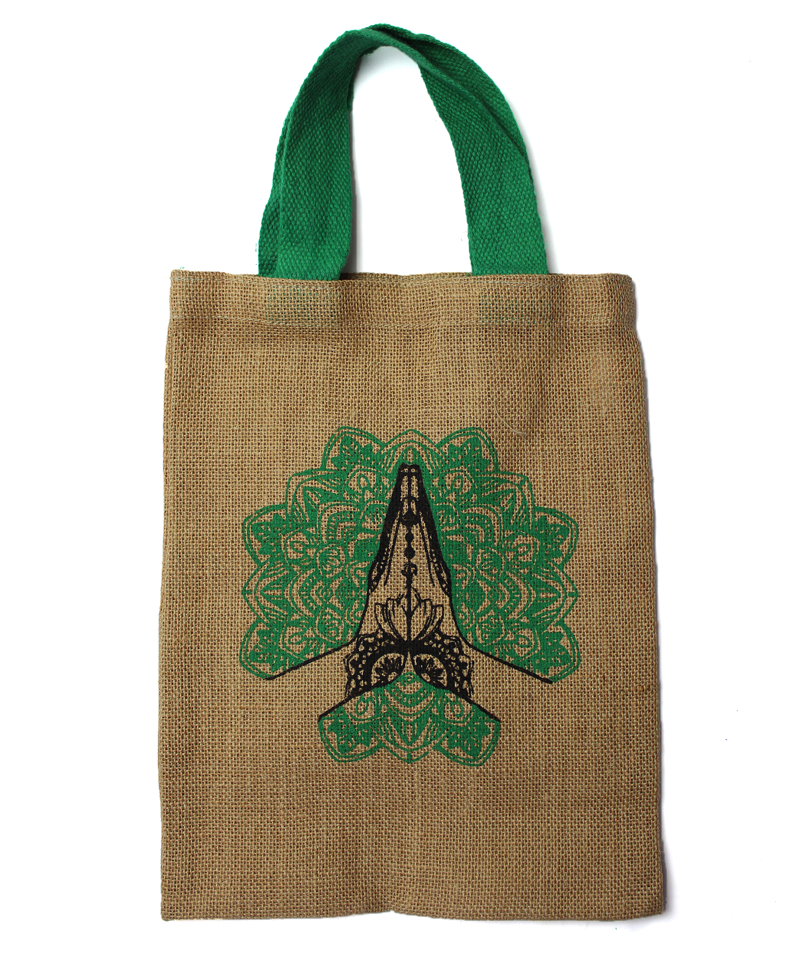 Jute Tote Bag - Mystic designs - Namaste (JSB-02b)