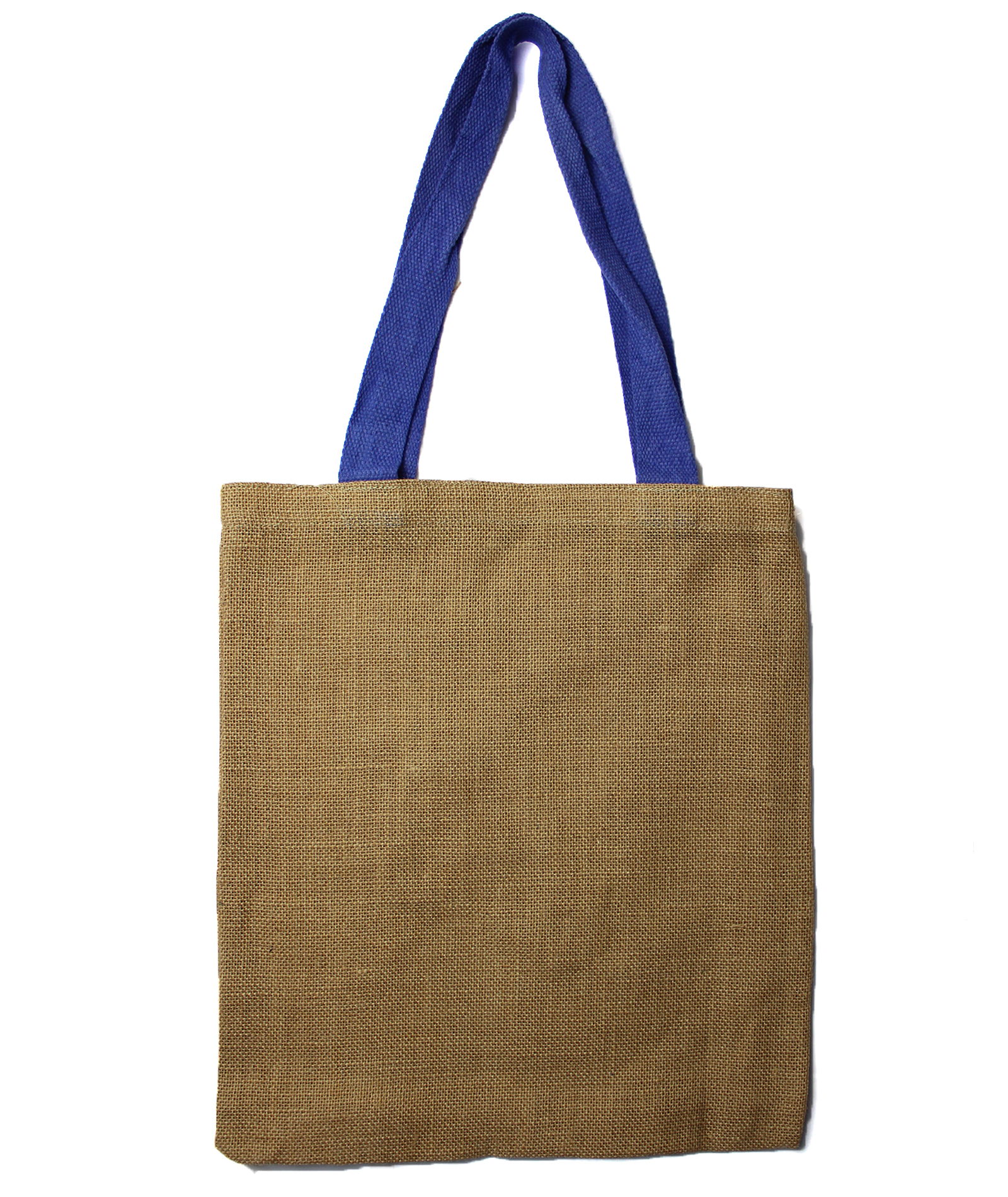 Large Jute Tote Bag - Blue Colour Handle (JSB-03e)