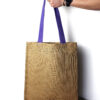 Large Jute Tote Bag - Purple Colour Handle  (JSB-03b)