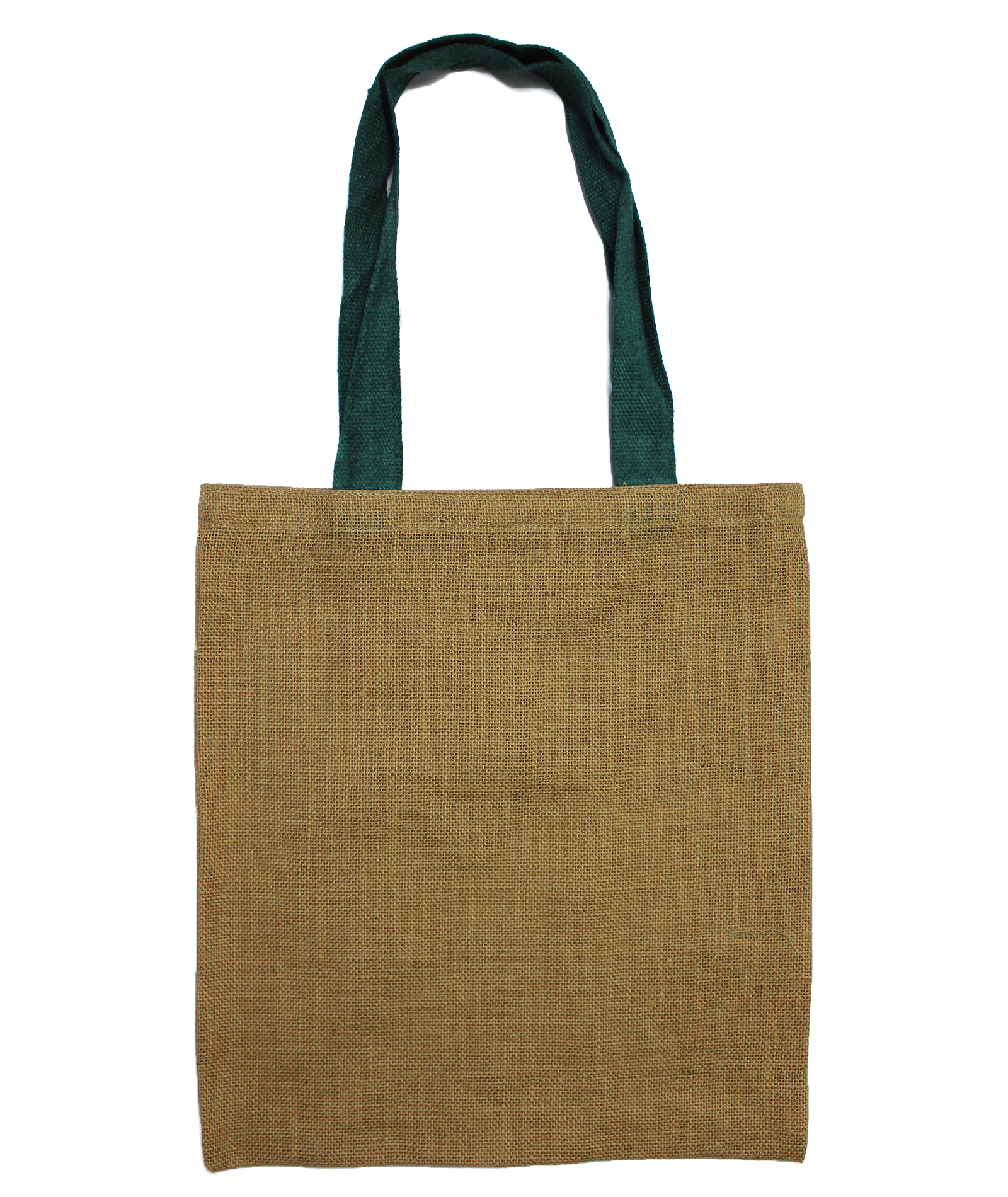 Large Jute Tote Bag - Green Colour Handle (JSB-03d)
