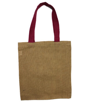Large Jute Tote Bag - Red Colour Handle  (JSB-03c)