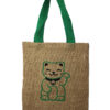 Large Jute Tote Bag - Mystic designs - Money Cat  (JSB-04b)