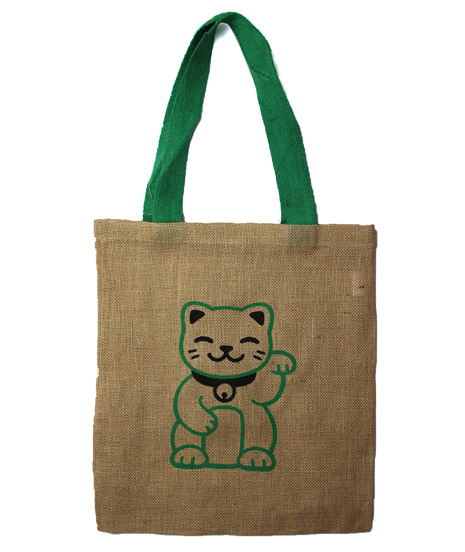 Large Jute Tote Bag - Mystic designs - Money Cat (JSB-04b)