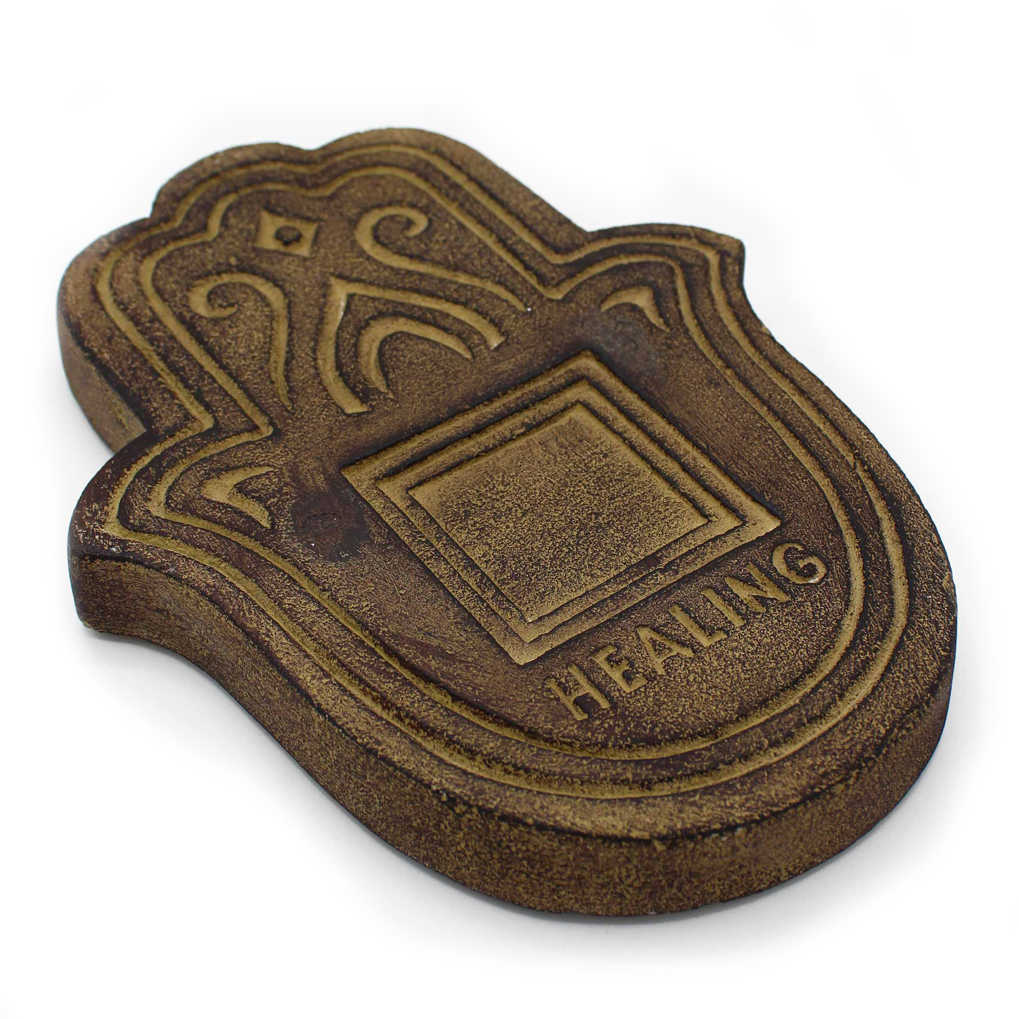 Healling Incense Plate - Black Lava-Stone  (HIPP-02)