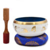 Lrg Yoga Moves Singing Bowl Set- White/Blue 14cm  (TIB-93)