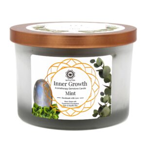 Mint and Moonstone Gemstone Candle - Inner Growth  (GTCand-06)