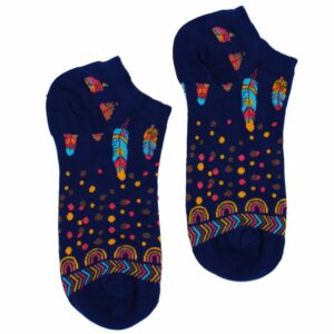 S/M Hop Hare Bamboo Socks Low (36-40) - Indian Feathers  (BamSL-03F)