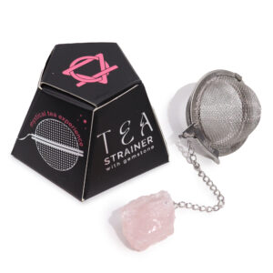 Raw Crystal Gemstone Tea Strainer - Rose Quartz  (CGTS-05)