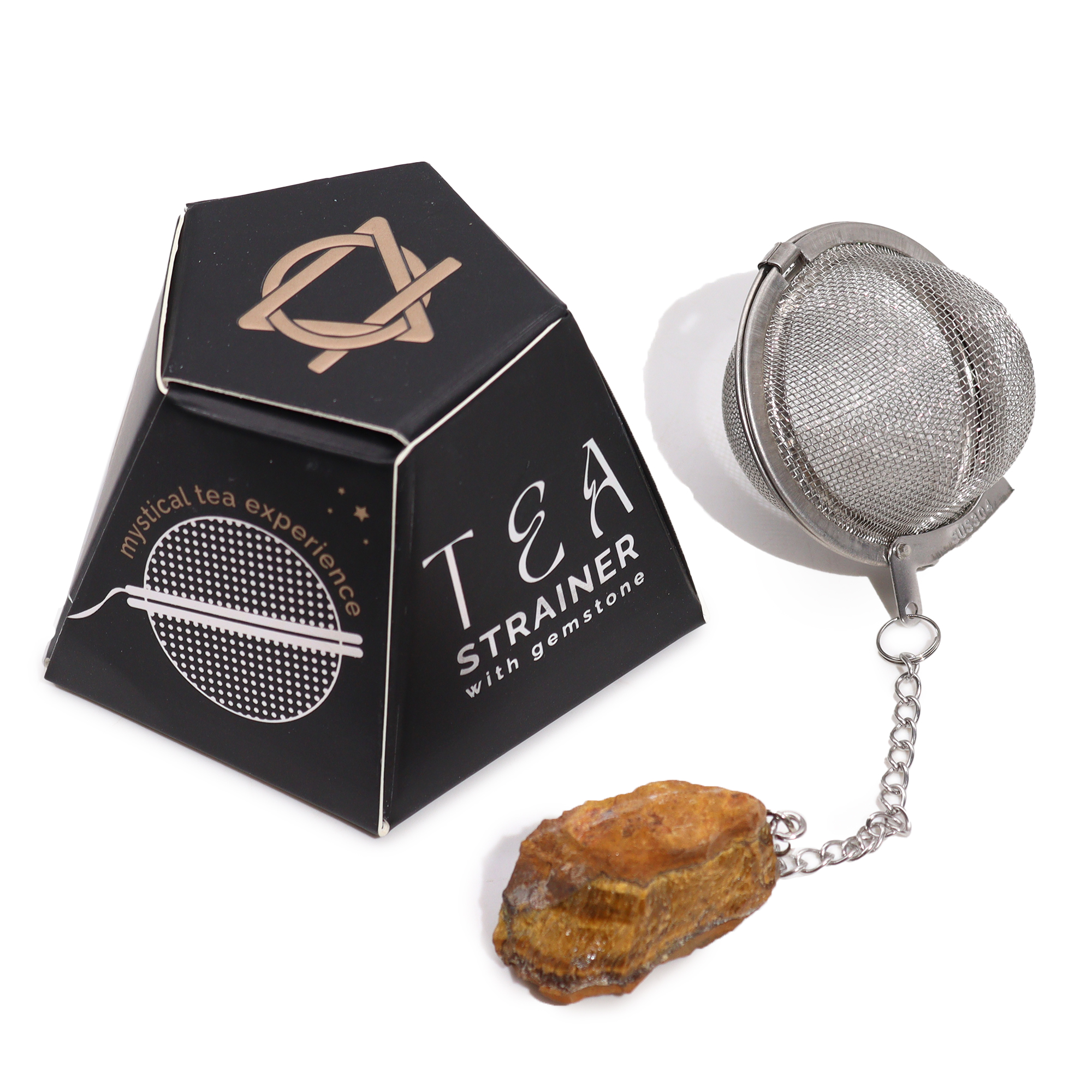 Raw Crystal Gemstone Tea Strainer - Gold Tigers Eye (CGTS-09)