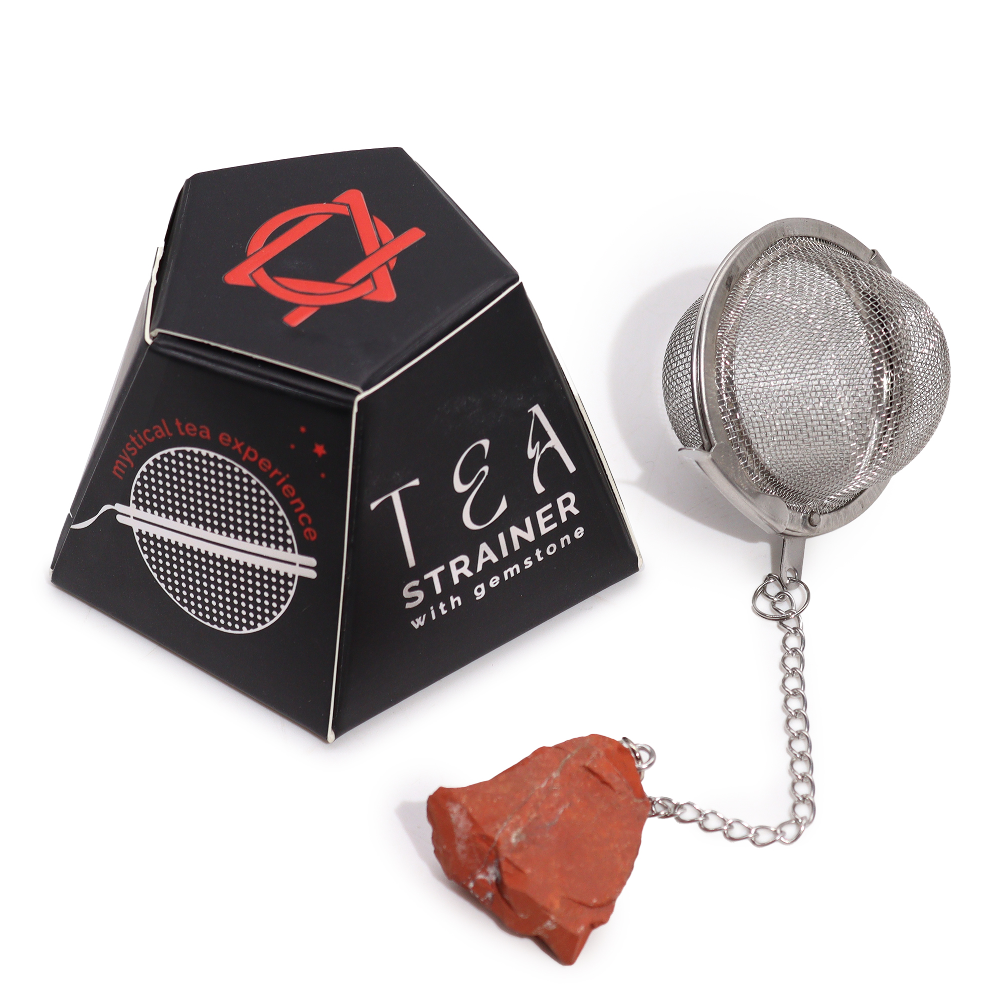 Raw Crystal Gemstone Tea Strainer - Red Jasper (CGTS-10)