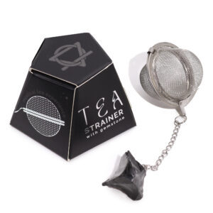 Raw Crystal Gemstone Tea Strainer - Black Obsidian  (CGTS-11)