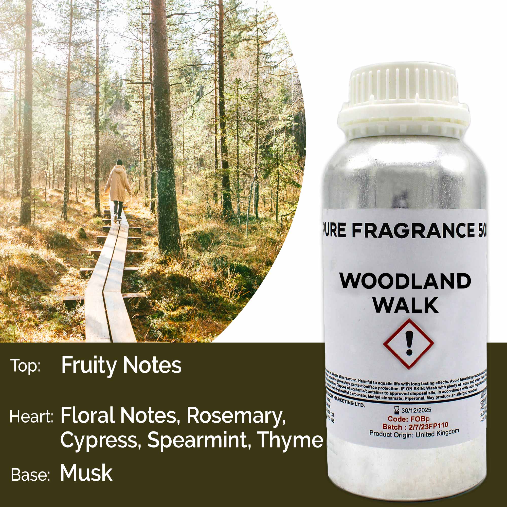 Woodland Walk Pure Fragrance Oil - 500ml  (FOBp-125)
