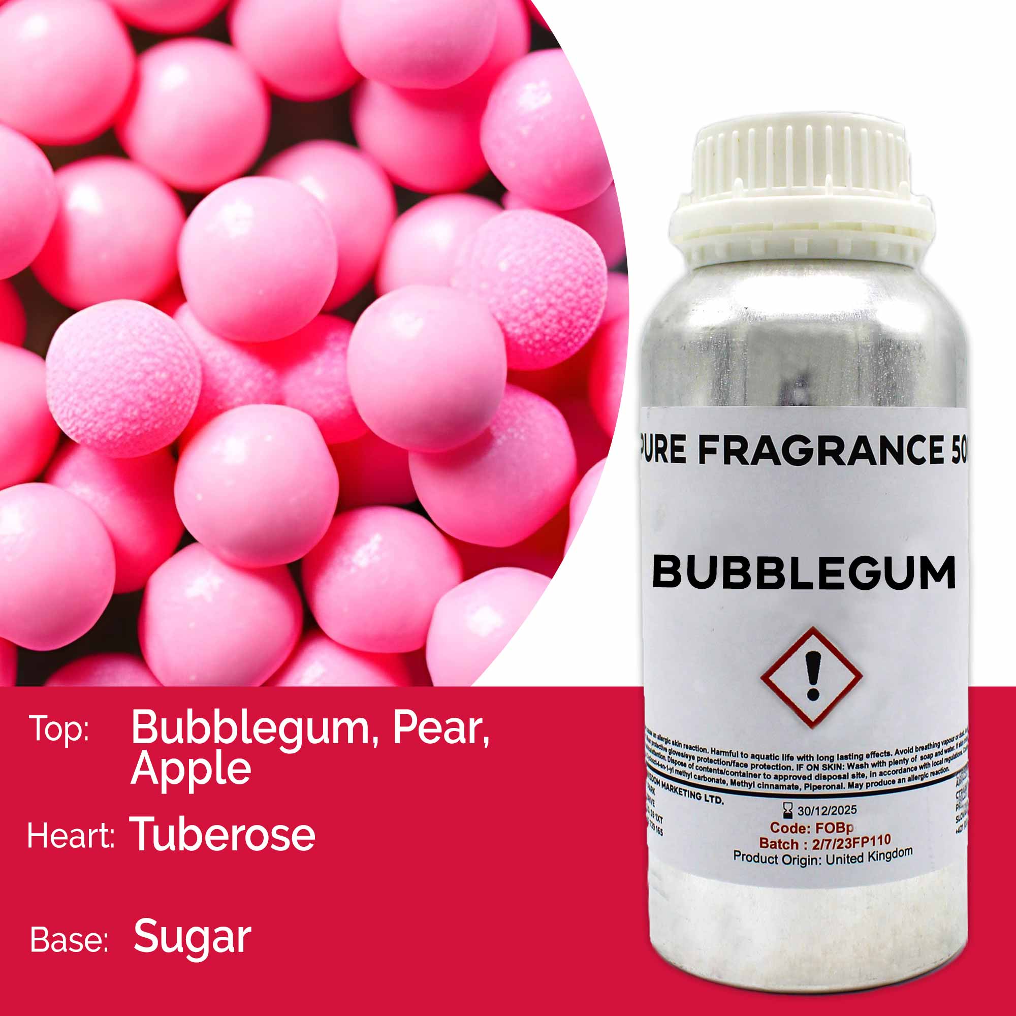 Bubble Gum Pure Fragrance Oil - 500ml (FOBP-129)