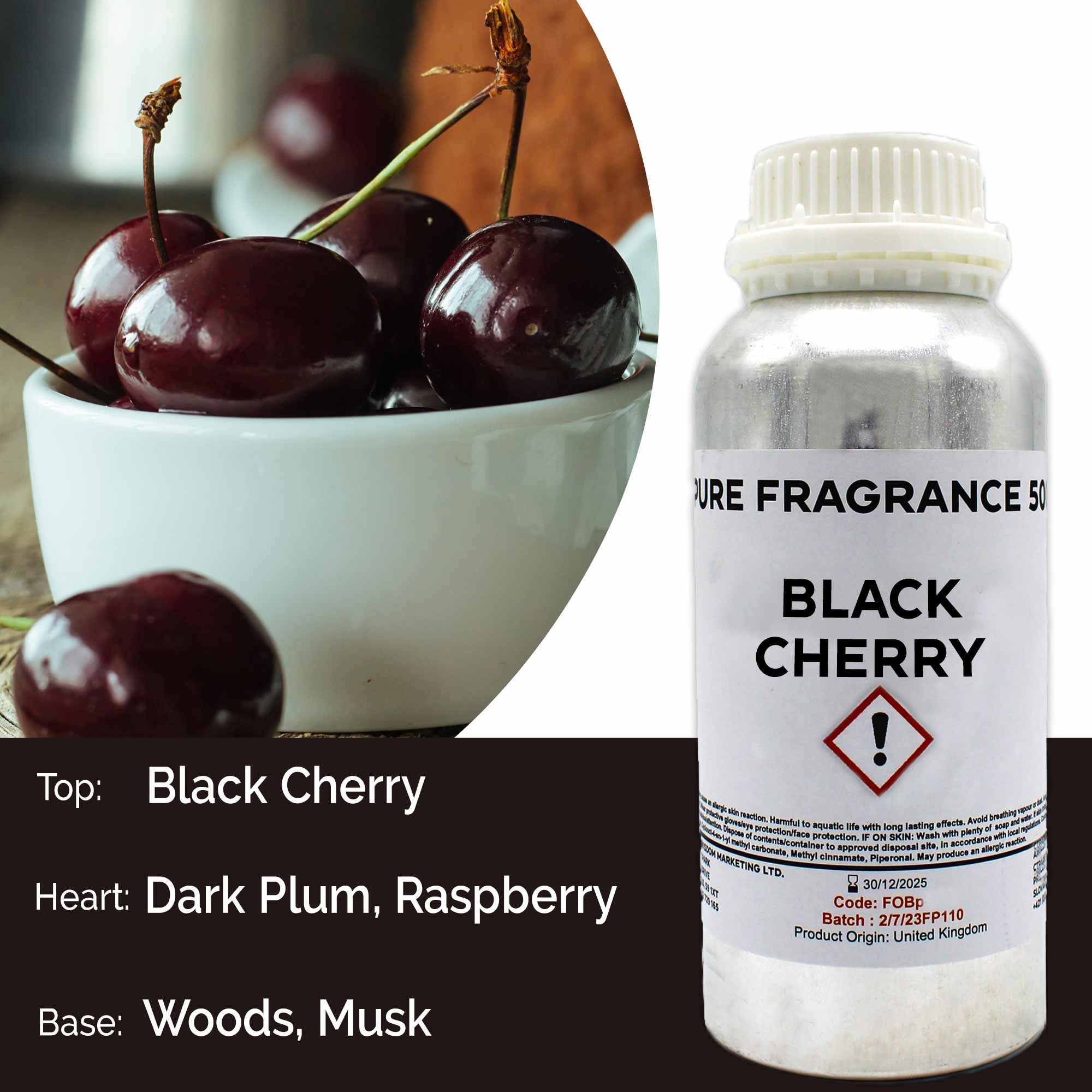Black Cherry Pure Fragrance Oil - 500ml (FOBP-139)