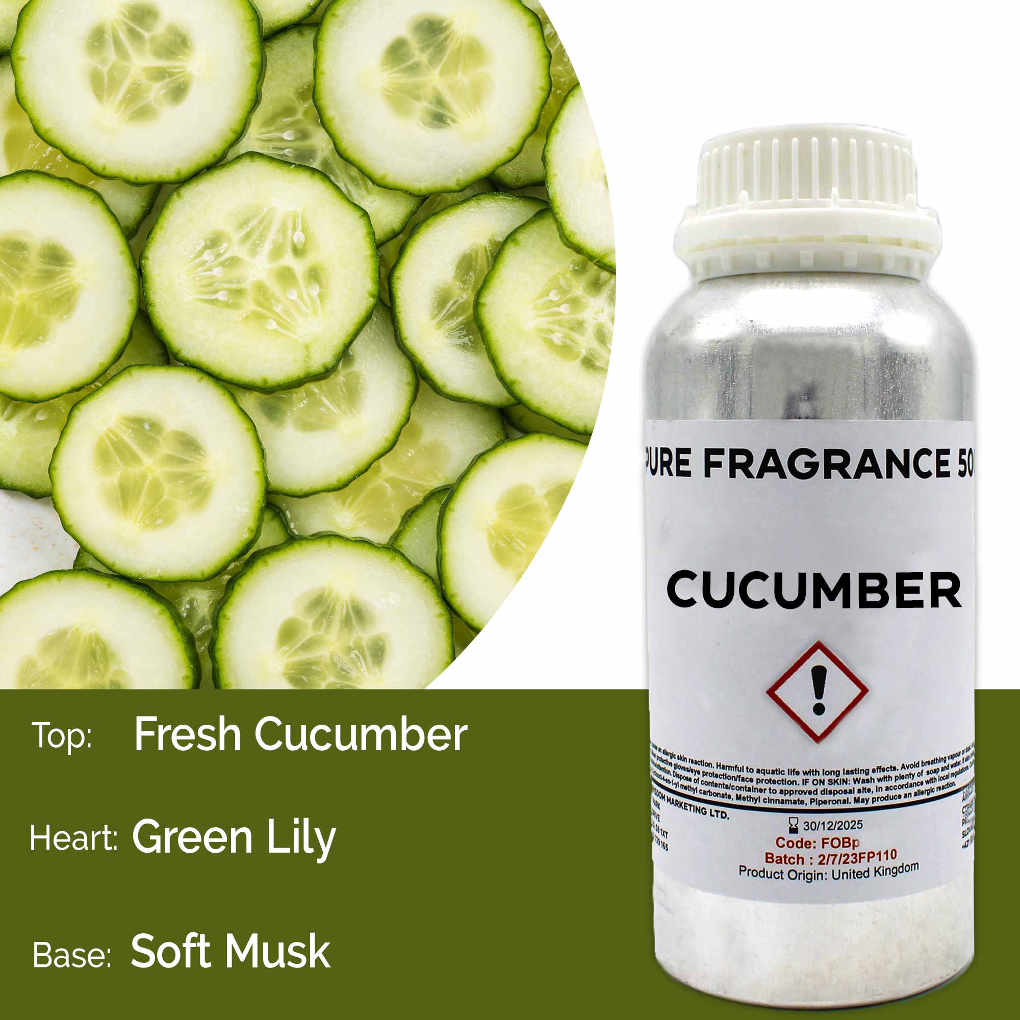 Cucumber Pure Fragrance Oil - 500ml (FOBP-152)