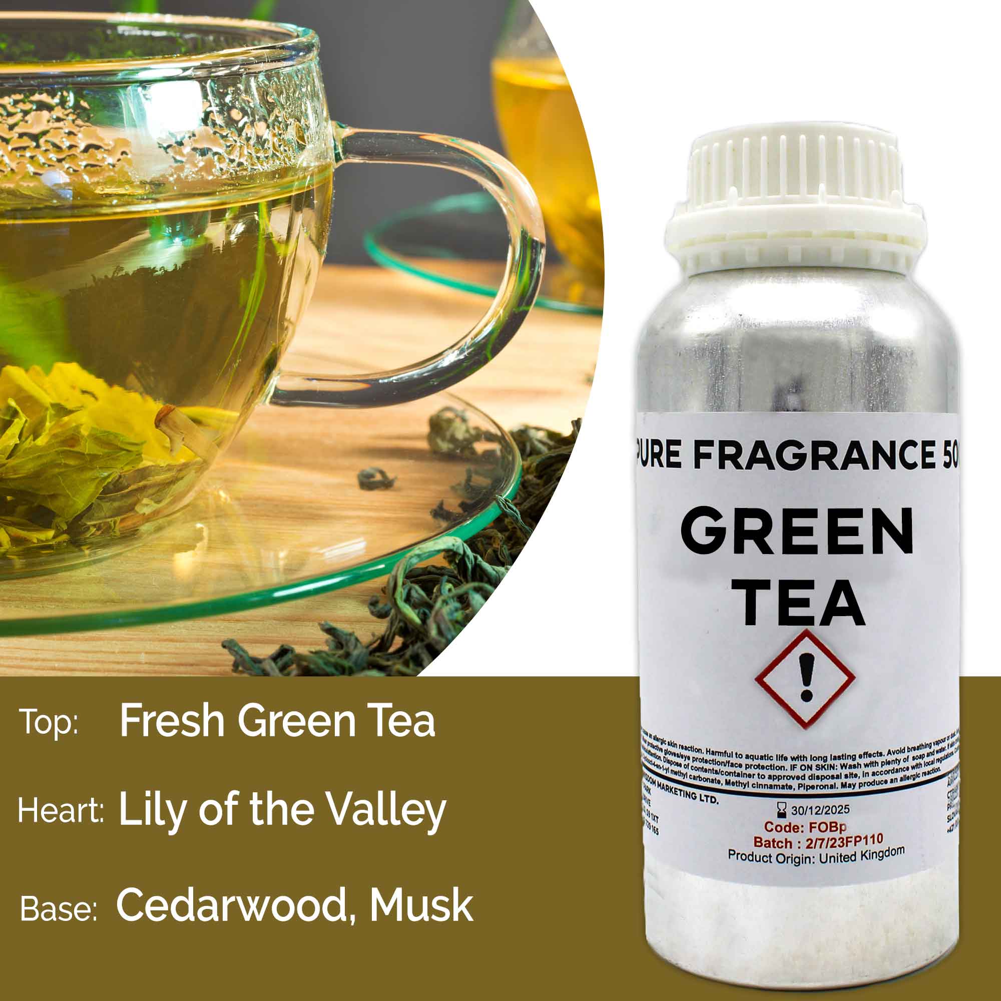 Green Tea Pure Fragrance Oil - 500ml  (FOBP-166)