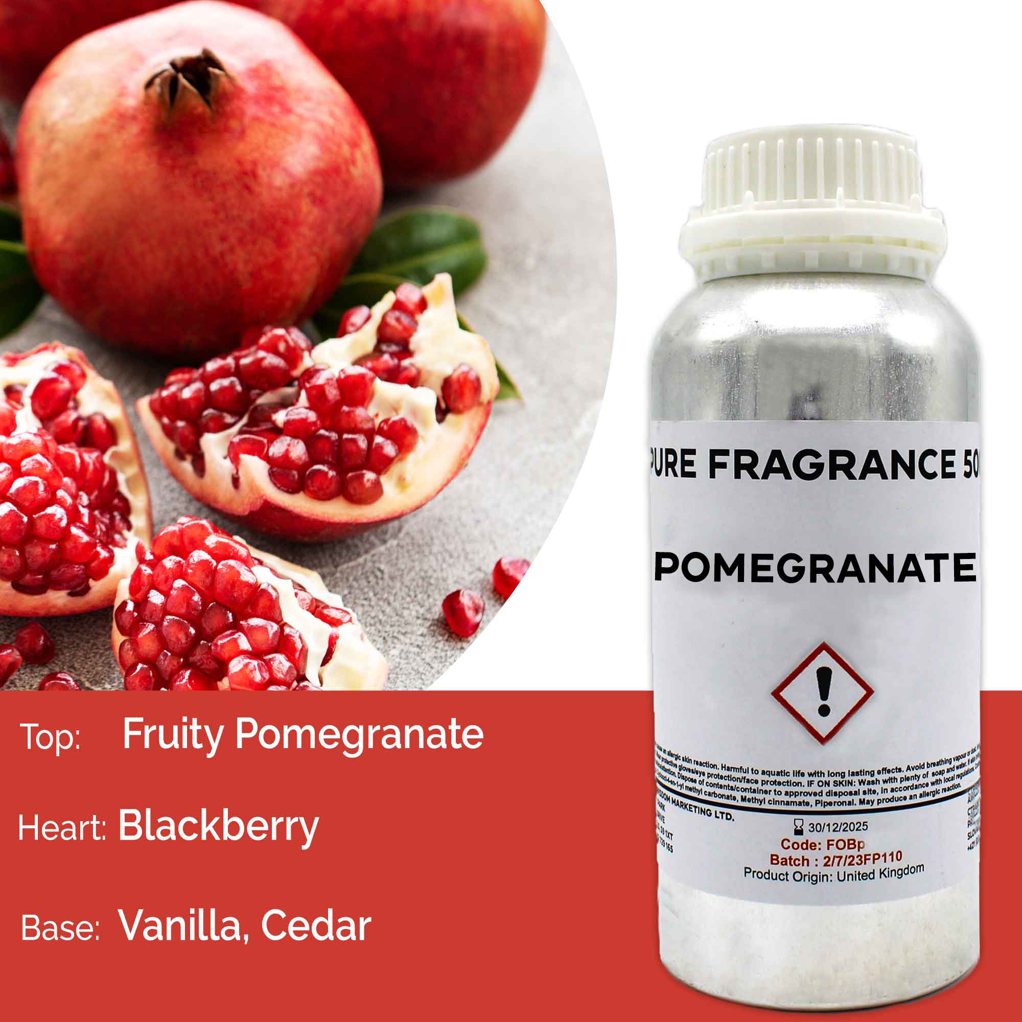 Pomegranate Pure Fragrance Oil - 500ml  (FOBP-195)