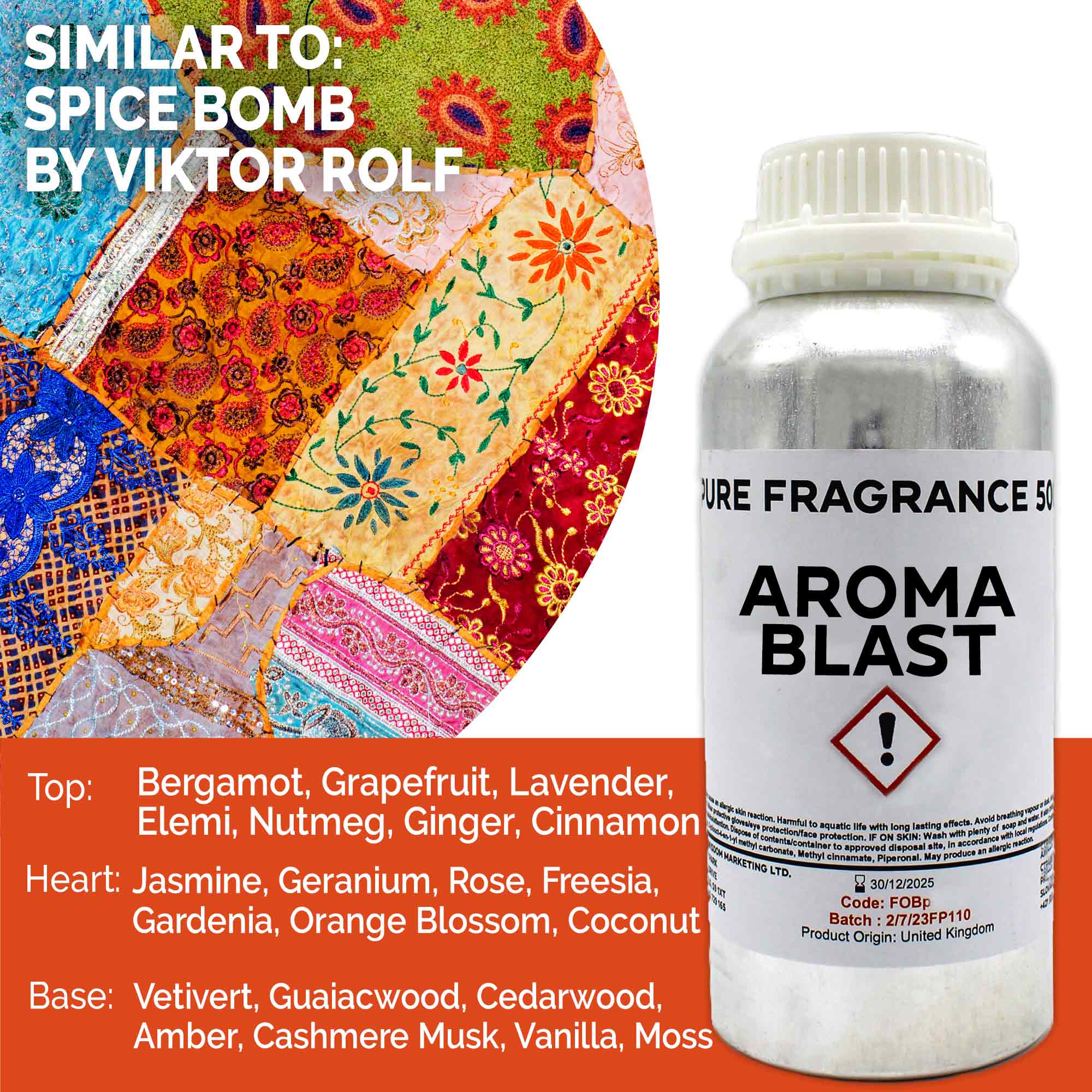 Aroma Blast Pure Fragrance Oil - 500ml  (FOBP-222)