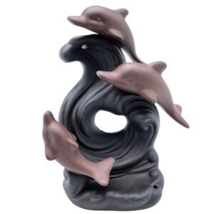 Backflow Incense Burner - Dolphin Wave  (BackF-59)