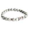 Crown Ingot / Grey Agate - Gemstone Bracelet  (Boho-12)