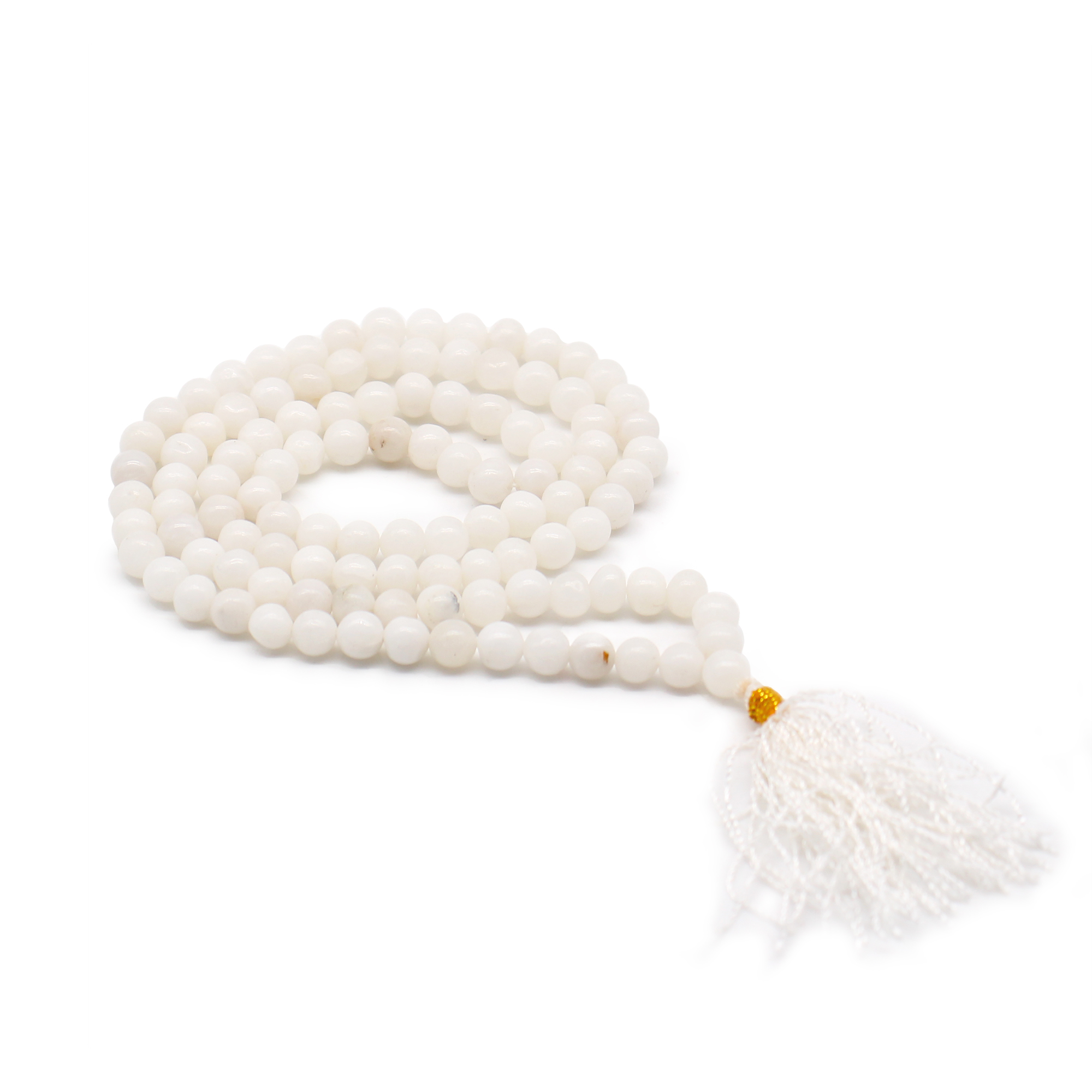 108 Bead Mala - White Quartz (GMala-09)
